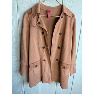 Olsen Europe 100% Wool Knit Coat / Cardigan | Camel Brown | Classic Tailored